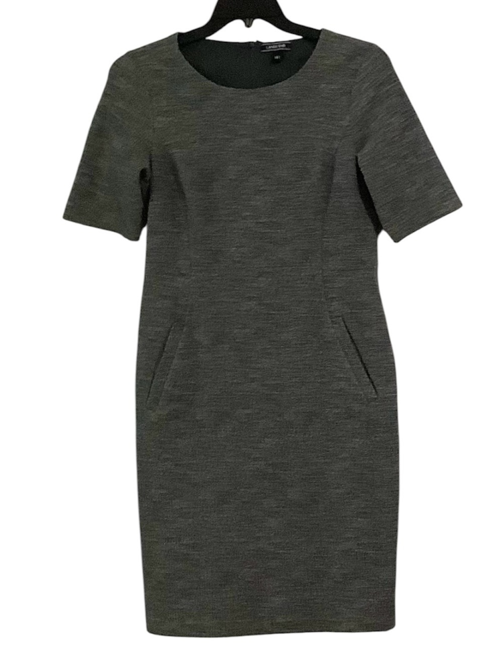 Lands' End‎ Heather Gray Midi Sheath Dress, Sizw 14T - Picture 3 of 8